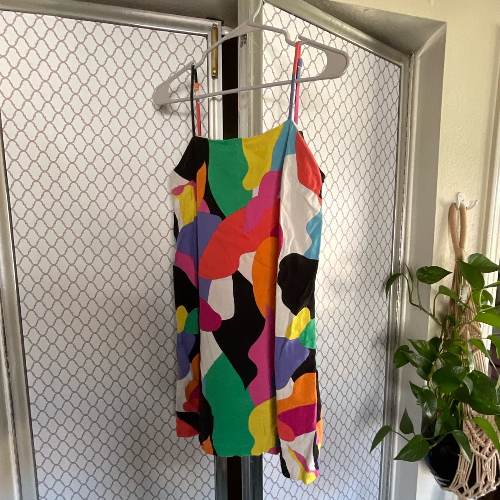 Colorful Abstract Print Dress